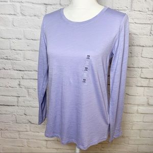 NWT Womens Crew neck purple long sleeve tee